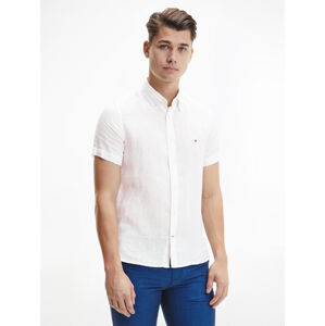Tommy Hilfiger pánská bílá košile s krátkým rukávem - L (YBR)